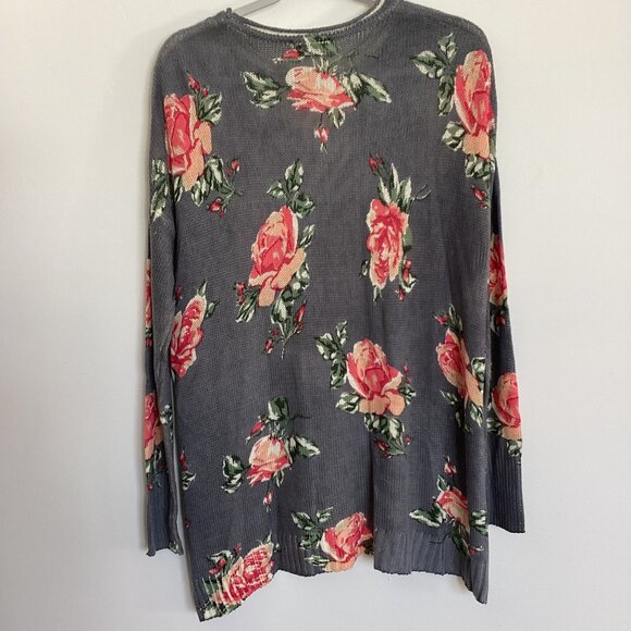 Show Me Your Mumu Lightweight Oversized Floral Knit Bonfire Sweater Size Small - Picture 5 of 7